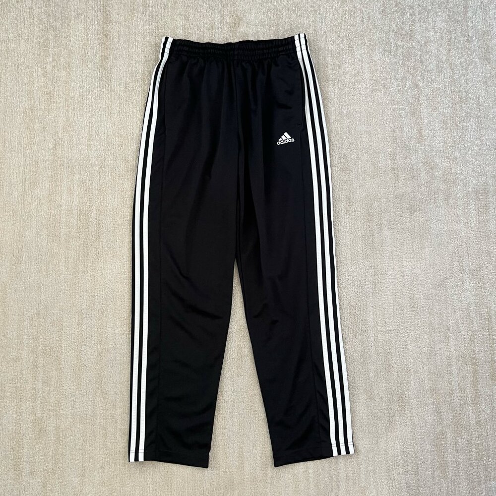 Adidas Black White Stripe Pull On Track Pants L